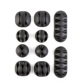   Delight 05557 Vezeték rögzítő szett - öntapadós - fekete - 10 db / csomag