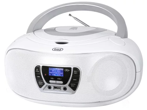 Trevi CMP 583 DAB Hordozható sztereó CD lejátszó DAB/FM RDS rádióval, fehér színben