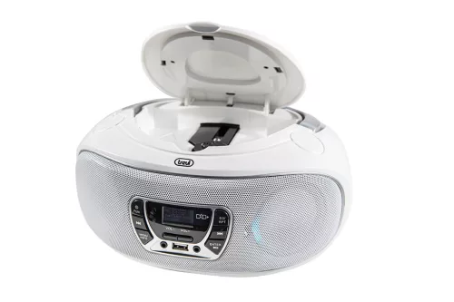 Trevi CMP 583 DAB Hordozható sztereó CD lejátszó DAB/FM RDS rádióval, fehér színben