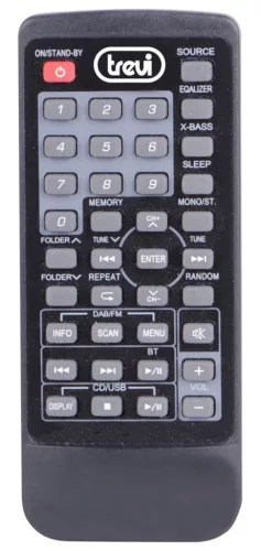 Trevi HCX 10D8 kompakt DAB/DAB+ minihifi rendszer CD/USB/AUX/MP3, 30W, LCD kijelző, távirányítóval