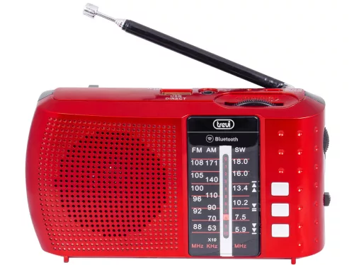 Trevi RA 7F20 Red Hordozható többsávos rádió Bluetooth-tal, USB és SD kártya bemenettel piros