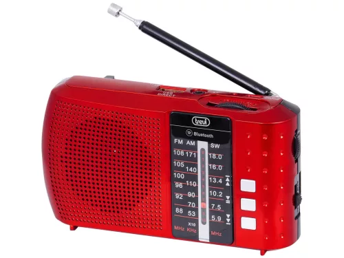 Trevi RA 7F20 Red Hordozható többsávos rádió Bluetooth-tal, USB és SD kártya bemenettel piros
