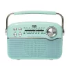 Trevi RA 7F50 BT Hordozható vintage napelemes rádió, Bluetooth-tal, USB és SD kártya bemenettel Tiffany zöld színben 