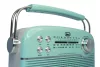 Trevi RA 7F50 BT Hordozható vintage napelemes rádió, Bluetooth-tal, USB és SD kártya bemenettel Tiffany zöld színben 