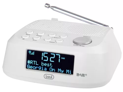 Trevi RC 80D4 DAB White Asztali óra, FM és DAB+ rádióval, ébresztő funkcióval és fejhallgató kimenettel