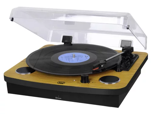 Trevi TT 1022 BT Wooden Vintage, klasszikus, sztereo lemezjátszó, Bluetooth-tal, beépített hangszórókkal