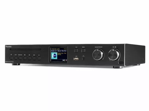 Audizio Brescia Internetrádió + beépített erősítő 240W, DAB+, FM, CD, USB, Bluetooth - fekete