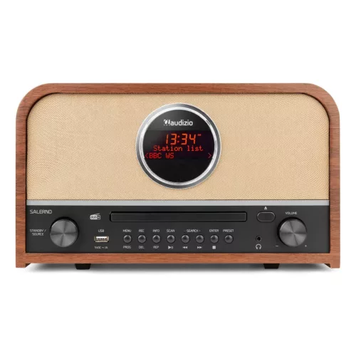 Audizio Salerno DAB + rádió és CD lejátszó - barna