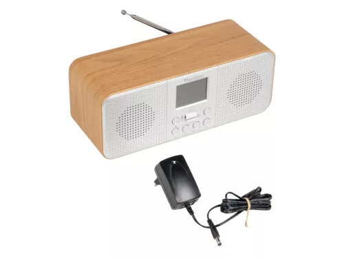 Audizio Bucine WIFI internetrádió-FM és DAB rádió, fa, ezüst
