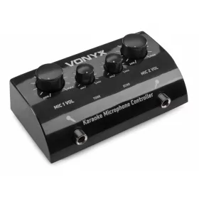   Vonyx AV430 karaoke keverő, fekete + VISSZHANG EFFEKT + 2 db Mikrofon