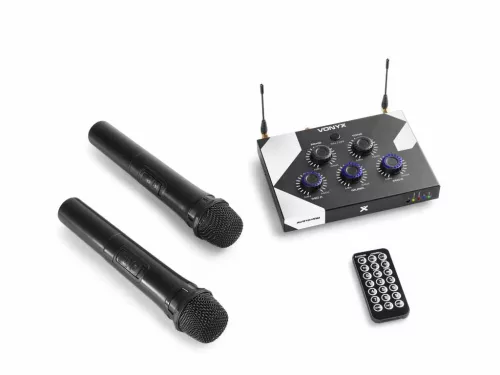 Vonyx AV510 karaoke keverő, fekete + VISSZHANG EFFEKT + 2 db Mikrofon