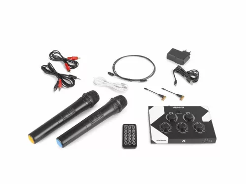 Vonyx AV510 karaoke keverő, fekete + VISSZHANG EFFEKT + 2 db Mikrofon