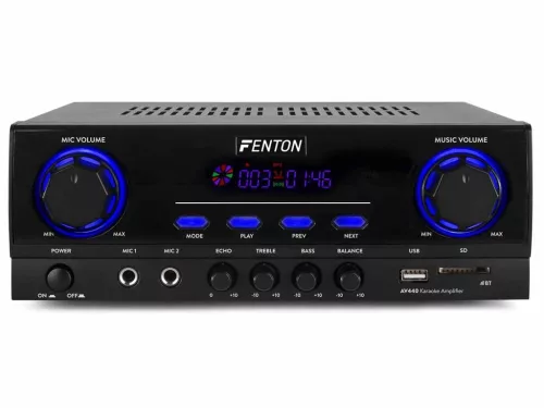 Fenton AV440 - KARAOKE Erősítő és MÉDIALEJÁTSZÓ BT/USB/SD csatlakozással (2x200W)