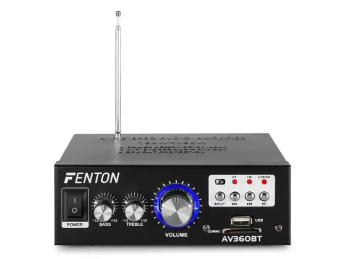 Fenton AV-360BT USB/SD/BT mini hifi erősítő, FM rádió + Bluetooth, 2x40W