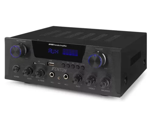 Fenton AV430B Karaoke erősítő, 2 x 300W, Bluetooth, MP3, AUX
