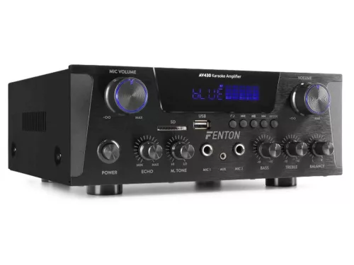Fenton AV430B Karaoke erősítő, 2 x 300W, Bluetooth, MP3, AUX
