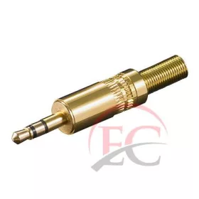   Goobay 11018 3,5mm-es sztereó aranyozott Jack dugó, rugós törésgátló