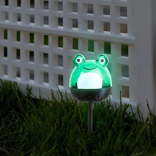 Garden of Eden LED-es szolár lámpa - béka - hidegfehér - zöld - 150 x 50 x 50 mm, 11240D