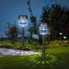   Garden of Eden 11275 Leszúrható szolár lámpa - 1 fehér LED - 7,5 x 7,5 x 40 cm