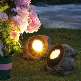   Garden of Eden 11389C LED-es kültéri szolár lámpa - szikla, kő - fehér SMD LED - 20 x 12 x 16 cm