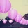 Family 11399MG LED-es lampion - 1 LED - magenta - 2 x AAA