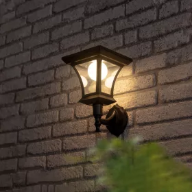   Garden of Eden 11404A LED-es szolár lámpa - fali - 21 x 21 cm - 8 LED - fekete - melegfehér