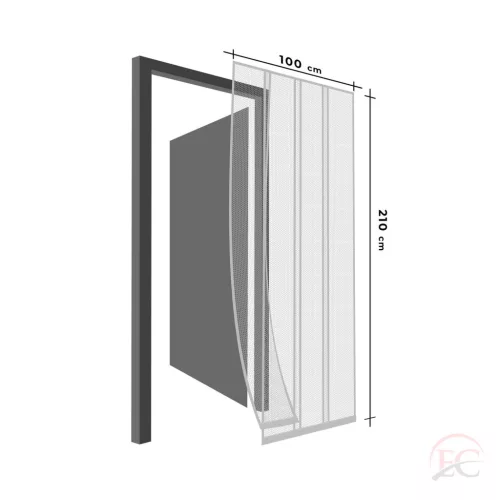 Garden of Eden 11608WH Szúnyogháló függöny ajtóra - 4 db szalag - max. 100 x 220 cm - fehér