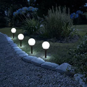   Garden of Eden 11711 LED-es szolár lámpa - leszúrható - gömb alakú, hidegfehér - Ø10 cm