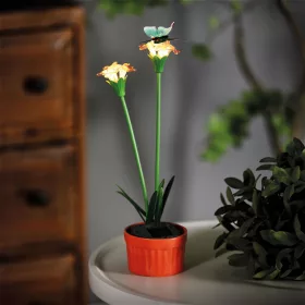   Garden of Eden 11735B Szolár színes virág - 8 x 8 x 32 cm - 10 melegfehér LED - piros