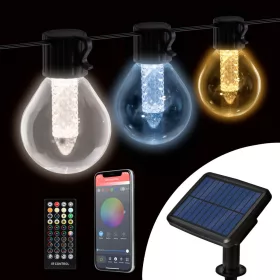   11743 Smart szolár fényfüzér - 15 db fehér LED - állítható színhőmérséklet - 7,5 m - bluetooth