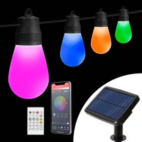  Garden of Eden 11746 Smart szolár fényfüzér - 15 db RGBIC LED - 6,5 m - bluetooth