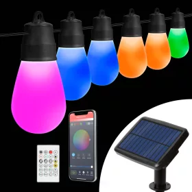   Garden of Eden 11747 Smart szolár fényfüzér - 30 db RGBIC LED - 13 m - bluetooth
