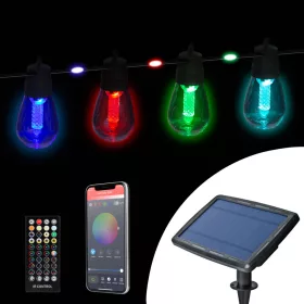   11748 Smart szolár fényfüzér - 84+15 db RGB LED - 14,5 m - bluetooth