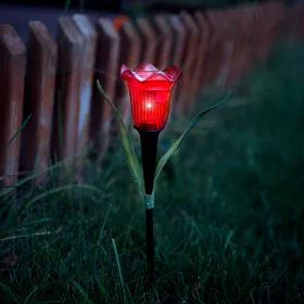   Garden of Eden 11750 LED-es szolár tulipánlámpa - sárga / piros / rózsaszín - 31 cm - 24 db / kínáló