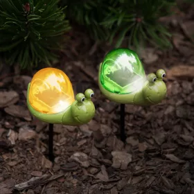   Garden of Eden 11751C Leszúrható szolár - csiga - fehér LED - 10 x 6 x 15 cm