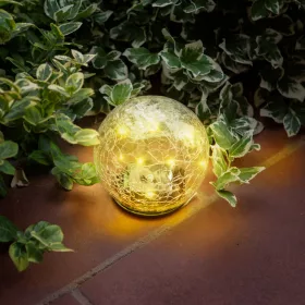   Garden of Eden 11760B Leszúrható szolár üveggömb - 12 cm - 15 melegfehér LED