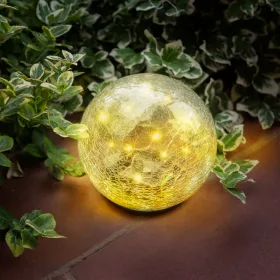   Garden of Eden 11760C Leszúrható szolár üveggömb - 15 cm - 20 melegfehér LED