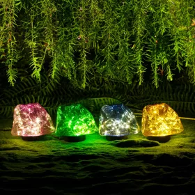   Garden of Eden 11768B Leszúrható szolár lámpa - kavics forma - színes - 140 x 120 x 120 mm - melegfehér LED