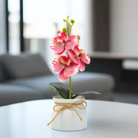   11889A Műnövény dekoráció - orchidea - rózsaszín - 20 x 9 cm