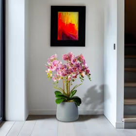 11899A Műnövény dekoráció - orchidea - lila - 83 cm
