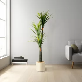   11903 Műnövény dekoráció - Dracaena Marginata - zöld - 1,2 m