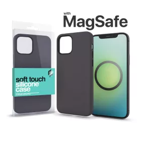   XPRO™ MagSafe rögzítésű Soft Touch Szilikon tok Apple Iphone 13 Pro készülékhez - éjfekete