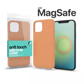   XPRO™ MagSafe rögzítésű Soft Touch Szilikon tok Apple Iphone 15 készülékhez - narancs