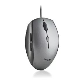   NGS Moth Gray asztali vezetékes ergonomikus csendes egér USB to Type-C adapterrel, szürke