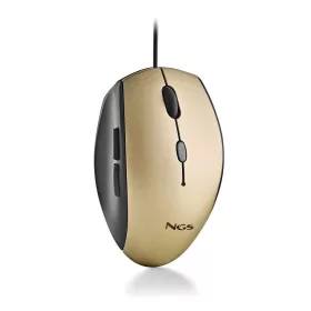   NGS Moth Gold asztali vezetékes ergonomikus csendes egér USB to Type-C adapterrel, arany