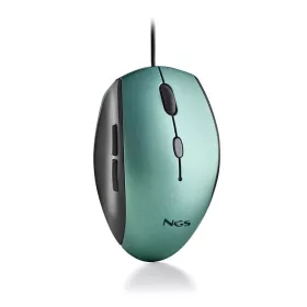   NGS Moth Ice asztali vezetékes ergonomikus csendes egér USB to Type-C adapterrel, világoszöld