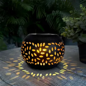   Garden of Eden 13010 Szolár dekor lámpa - lángeffekttel - 12 sárga LED - 15 x 15 x 11 cm