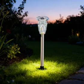   Garden of Eden 13014 Leszúrható szolár lámpa - 1 x melegfehér - króm - 6 x 38,5 cm