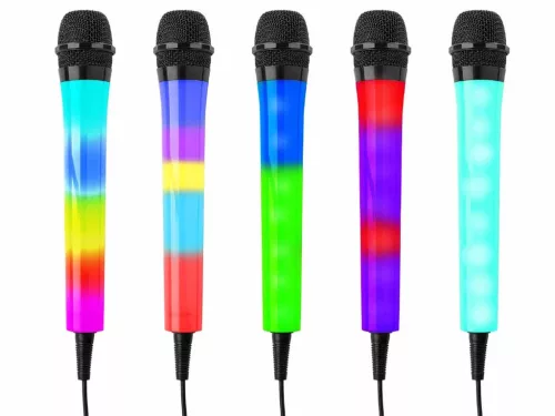 Fenton KMD55 - RGB LED Karaoke PARTY mikrofon (hangvezérelt és auto fény)- fekete