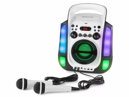 Fenton SBS30W karaoke hordozható hangfal (Bluetooth, USB, CD, 2x Mikrofon)